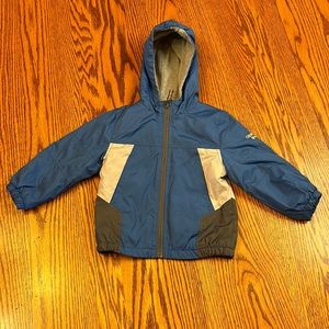 OshKosh Blue and White Fleece Lined Hooded Jacket Boys Size 2T